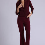 Minnie Rose Cotton Blazer in Bordeaux