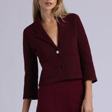 Minnie Rose Cotton Blazer in Bordeaux