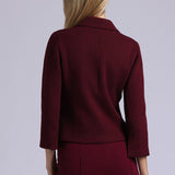 Minnie Rose Cotton Blazer in Bordeaux