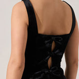 Jinnie Velvet Boat Neck Top in Black