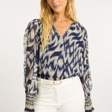 Caballero Collection Flora Blue Katsuri Top