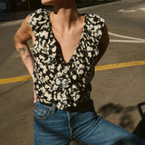Nation LTD Ella Ruffle Top in Hazy Daisy