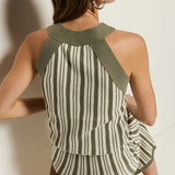 Nation LTD Indy Halter Top in Herb Stripe