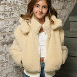 KatieJ Paddie Cropped Sherpa Jacket