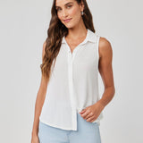 Bella Dahl Mixed Sleeveless Button Down