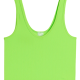 Suzette Collection Brami Ribbed Cropped Tank - Neon Green