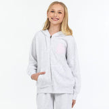 Vintage Havana Kids Heart Applique Zip Hoodie