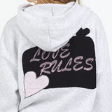 Vintage Havana Kids Heart Applique Zip Hoodie