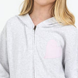 Vintage Havana Kids Heart Applique Zip Hoodie