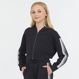 Vintage Havana Kids Stripe Cloud Fleece Crop Zip Hoodie