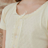 Reese Pastel Yellow Lace Heart Baby Tee