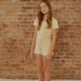 Reese Pastel Yellow Lace Heart Baby Tee