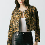 Blank NYC Hear Me Roar Leopard Cropped Jacket