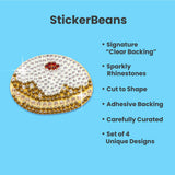 Chanukah Set of 4 2" Rhinestone Stickers