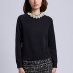 10024 LS CREW NK W/PEARL TRIM