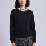10024 LS CREW NK W/PEARL TRIM