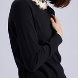 10024 LS CREW NK W/PEARL TRIM