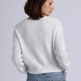 10076 COTTON SHAKER LS CREW NK W/RHINESTONES