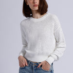 10076 COTTON SHAKER LS CREW NK W/RHINESTONES