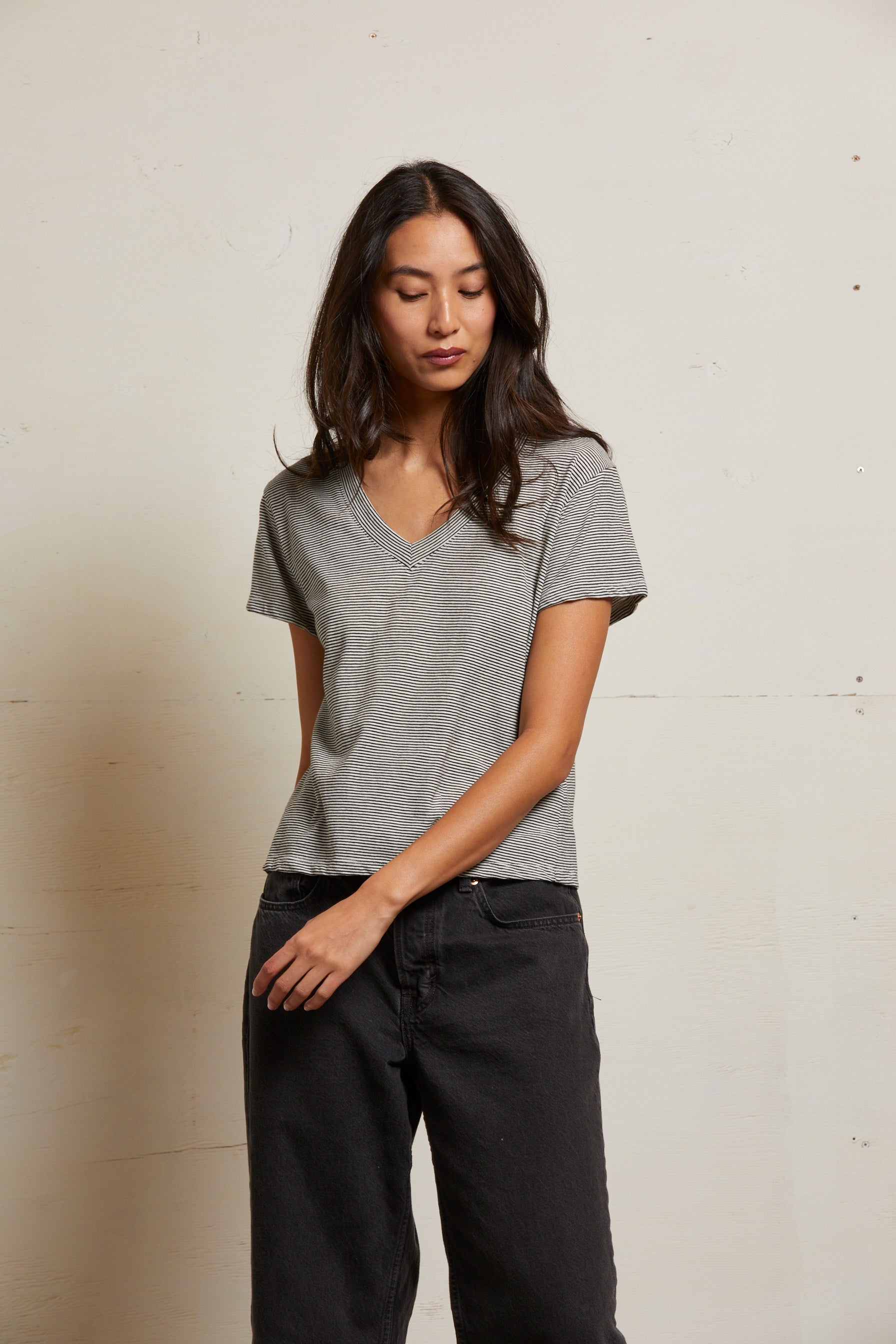 Ivory/Black Stripe