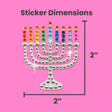 Chanukah Set of 4 2" Rhinestone Stickers