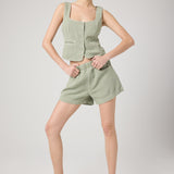 Blank NYC Desert Sage Linen Vest