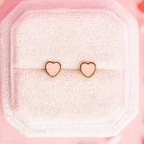 Tiny Peachy Heart Earrings