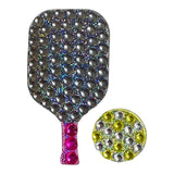 Pickle Ball 2" Rhinestone Sticker