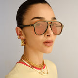 Le Specs Tragic Magic in Dark Olive/Cinnamon