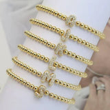 Gold Beaded Initial Bracelets