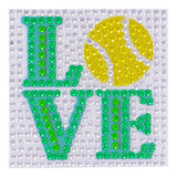 Tennis Love 2" Rhinestone Sticker