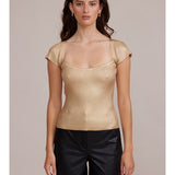 Ryan Metallic Knit Top