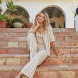 Lucy Paris Fiji Knit Tan Cream Top