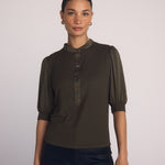 B2495-722-302 - SHORT SLEEVE PLACKET MIXED SHIRT