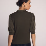 B2495-722-302 - SHORT SLEEVE PLACKET MIXED SHIRT