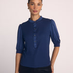 B2495-722-302 - SHORT SLEEVE PLACKET MIXED SHIRT