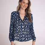 B4988-J34-304 - LONG SLEEVE SHIRRED RAGLAN SHIRT