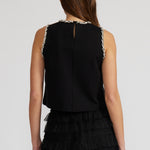 T4297 MEGHAN CRYSTAL TRIM TOP