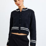 B2742-G82-300 - CONTRAST STRIPE CARDIGAN
