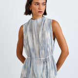 B2610-J95-304 - MOCK NECK TOP W/ TIE BELT