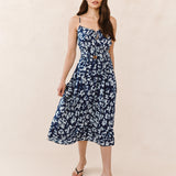 B6245-K37-304 - ELASTIC WAIST MIDI DRESS