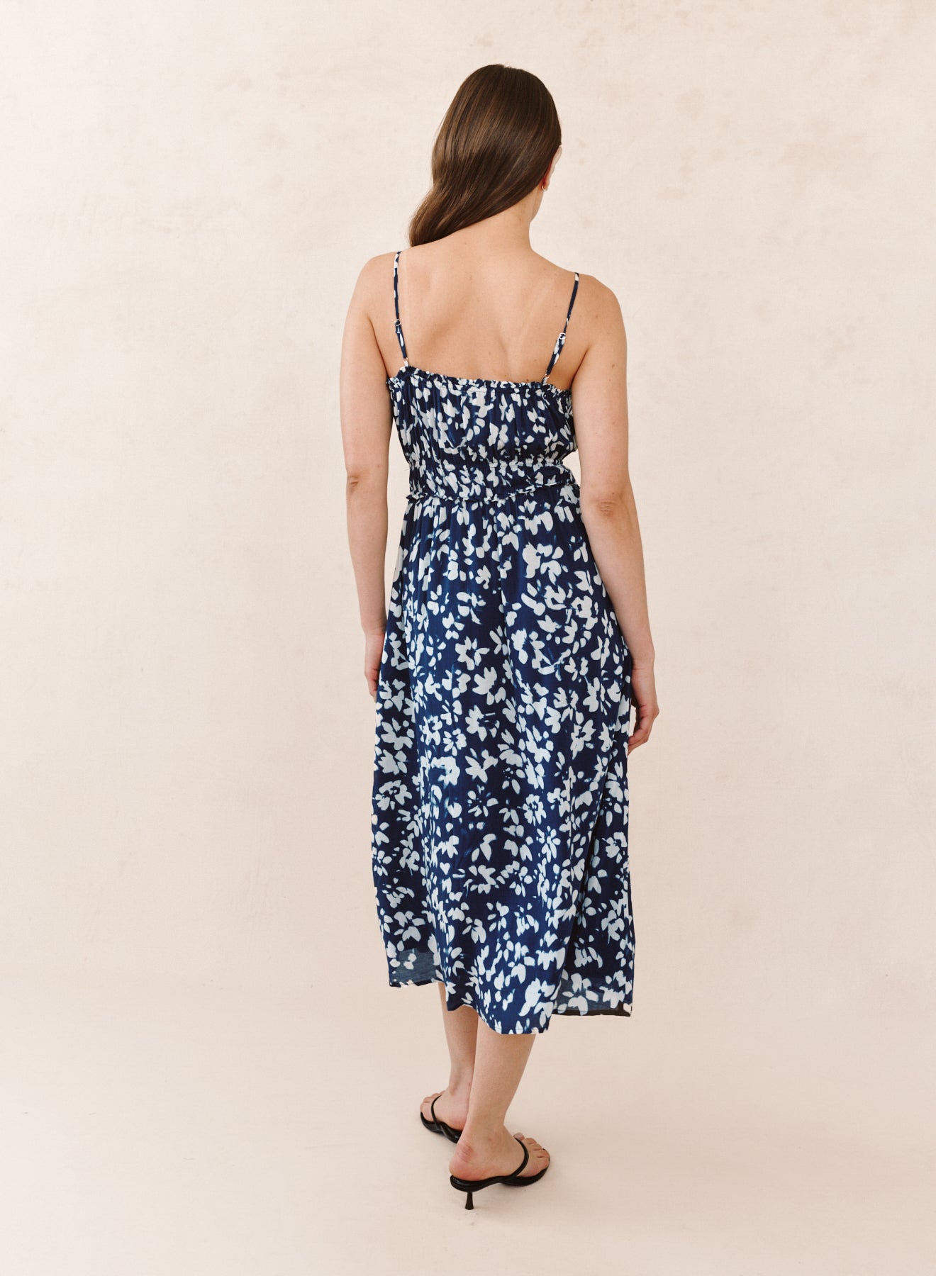 B6245-K37-304 - ELASTIC WAIST MIDI DRESS