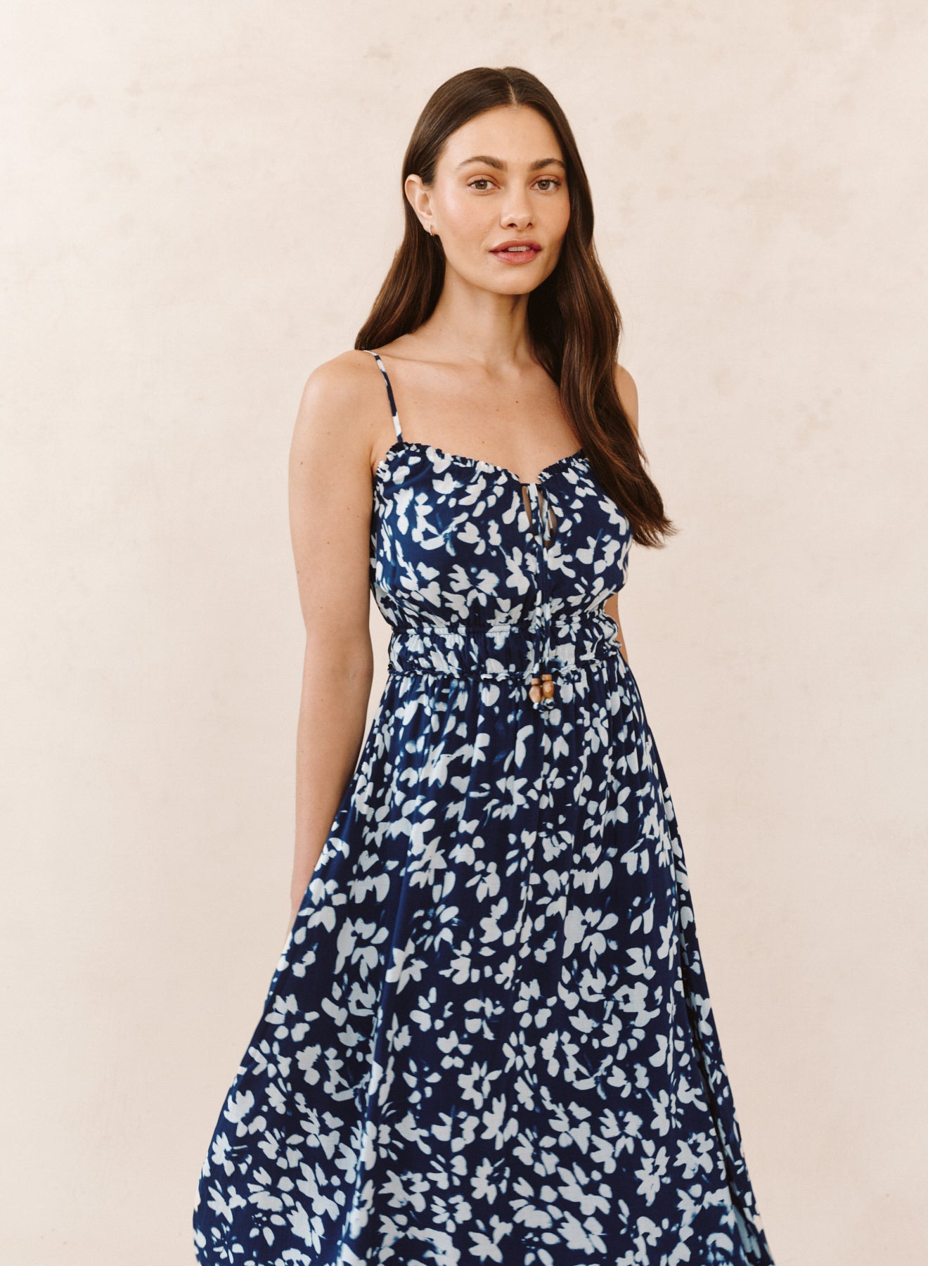 B6245-K37-304 - ELASTIC WAIST MIDI DRESS
