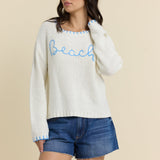 Vintage Havana Beach Sweater with Whip Stitch