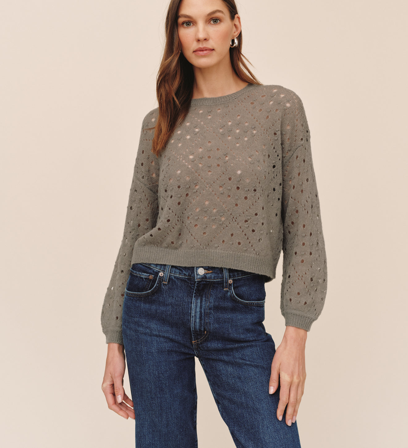 B20105-L54-304 - BALLOON SLEEVE SWEATER