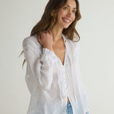 Bella Dahl 3/4 Sleeve Tie Neck Blouse