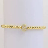 Gold Beaded Initial Bracelets
