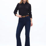 Bayeas High Rise Flare in Dark Wash