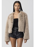 Blank NYC Prime Asset Collarless Faux Fur Jacket