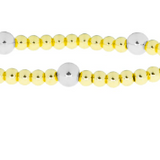 4/6mm Gold/Silver Beaded Ball Bracelet